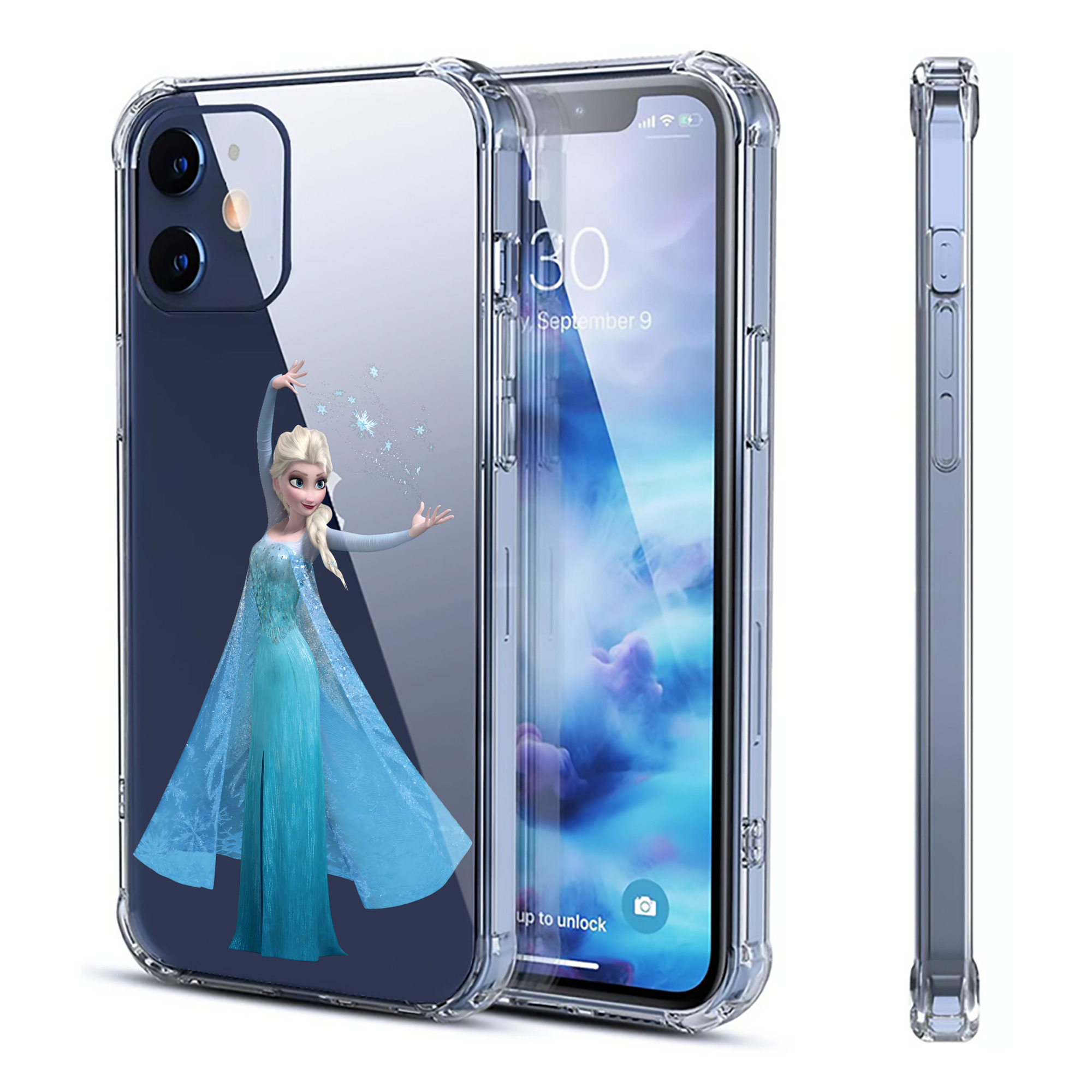 （画像用） アナと雪の女王 アンナ エルサ Frozen Anna Elsa 【iPhone 12シリーズ対応】透明スマホケース（クリアソフトケース）